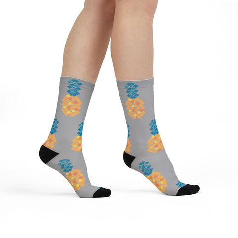Tropical Pineapple Crew Socks - Fun & Stylish Footwear for Summer Celebrations
