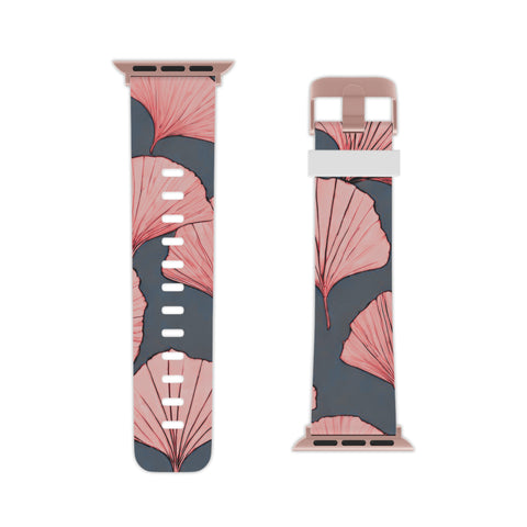 Pink Ginkgo Apple Watch Band - Stylish Design for Women