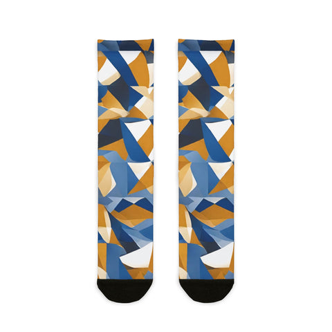 Geometric Pattern Crew Socks - Fun & Stylish Footwear for Everyday Wear