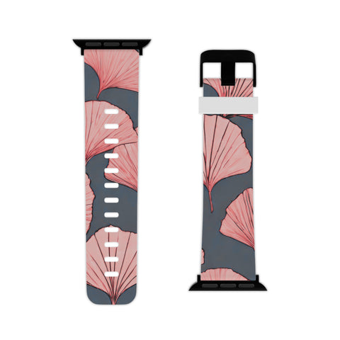 Pink Ginkgo Apple Watch Band - Stylish Design for Women