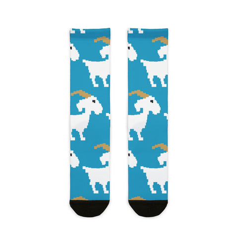 Whimsical Goat Print Crew Socks - Fun, Colorful, and Cozy