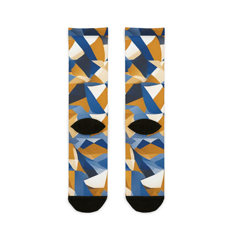 Geometric Pattern Crew Socks - Fun & Stylish Footwear for Everyday Wear