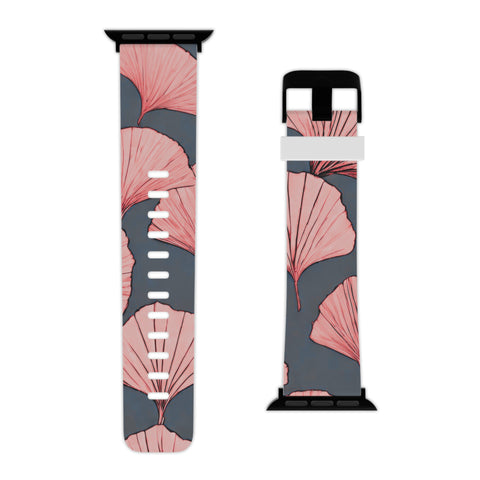 Pink Ginkgo Apple Watch Band - Stylish Design for Women