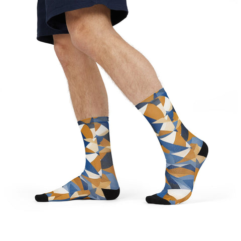 Geometric Pattern Crew Socks - Fun & Stylish Footwear for Everyday Wear