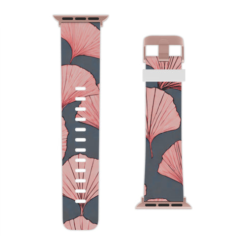 Pink Ginkgo Apple Watch Band - Stylish Design for Women