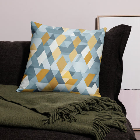 Gold and Silver Patterned Pillow