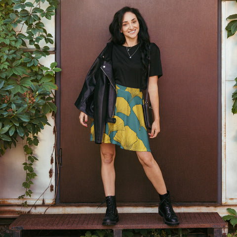 Golden Ginkgo Skater Skirt