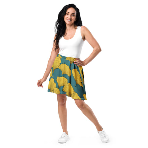 Golden Ginkgo Skater Skirt