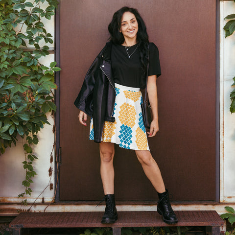 Tropical Pineapple Skater Skirt