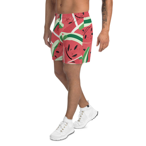Men's All-Over Print Watermelon Athletic Long Shorts