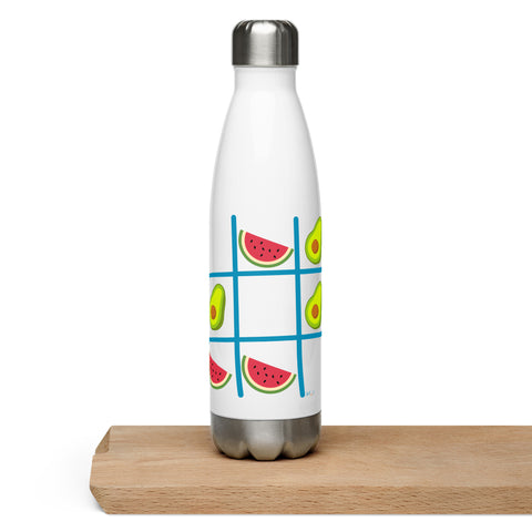 Tic Tac Toe Stainless Steel Water Bottle