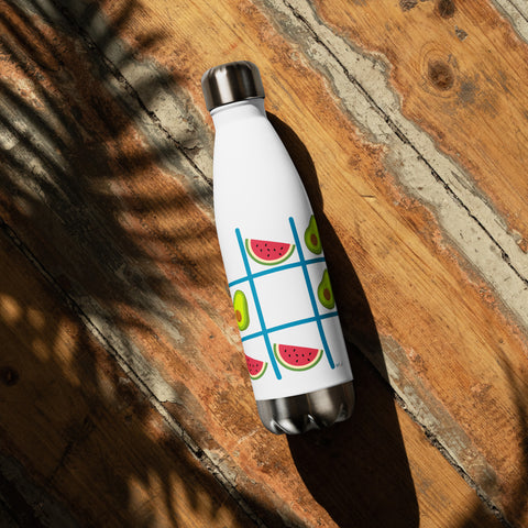 Tic Tac Toe Stainless Steel Water Bottle