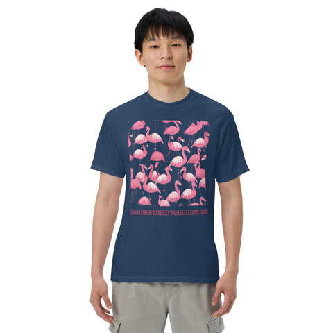 Men's Mingle with Flamingoes Premium T-shirt