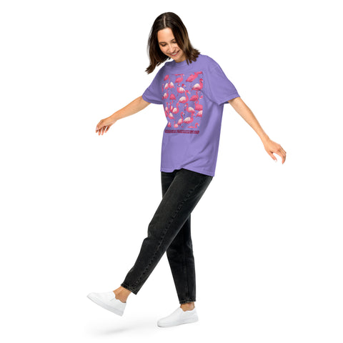 Women's Mingle with Flamingoes Premium T-shirt