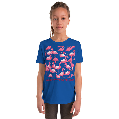 Youth Mingle with Flamingoes Short Sleeve T-shirt
