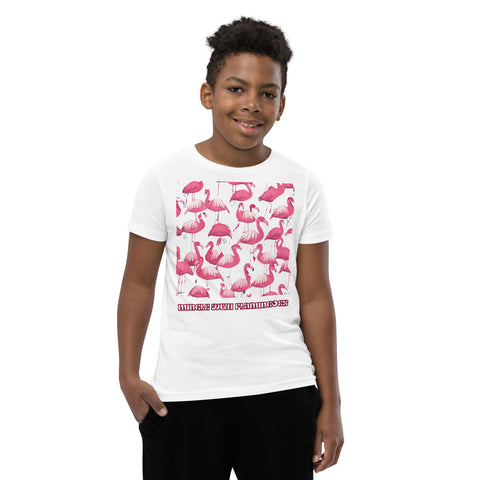 Youth Mingle with Flamingoes Short Sleeve T-shirt